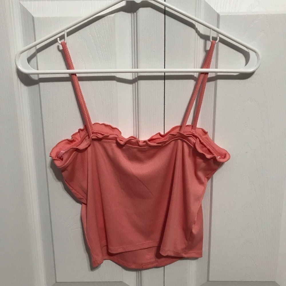 NWT Love J Baby Pink Ruffled Crop Top - Picture 4 of 9